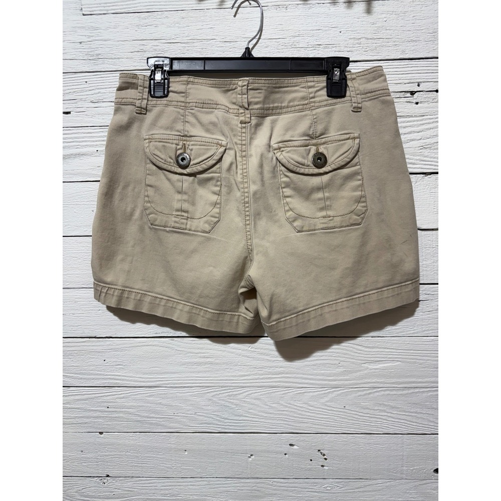 Faded Glory Womens Khaki Chino Shorts Tan Stretch Twill Size 6 9B001 - Picture 4 of 4
